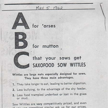 Duffields advert from 1962