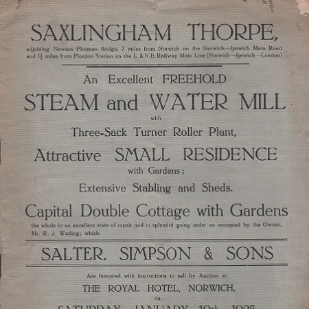 Saxlingham Thorpe Steam and Water Mill